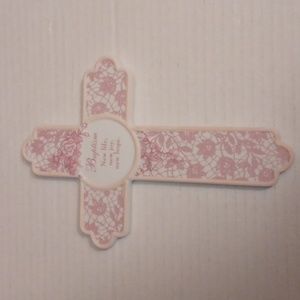 4/$80 Baptism Ceramic Cross - Wall Mounted (Vintage)